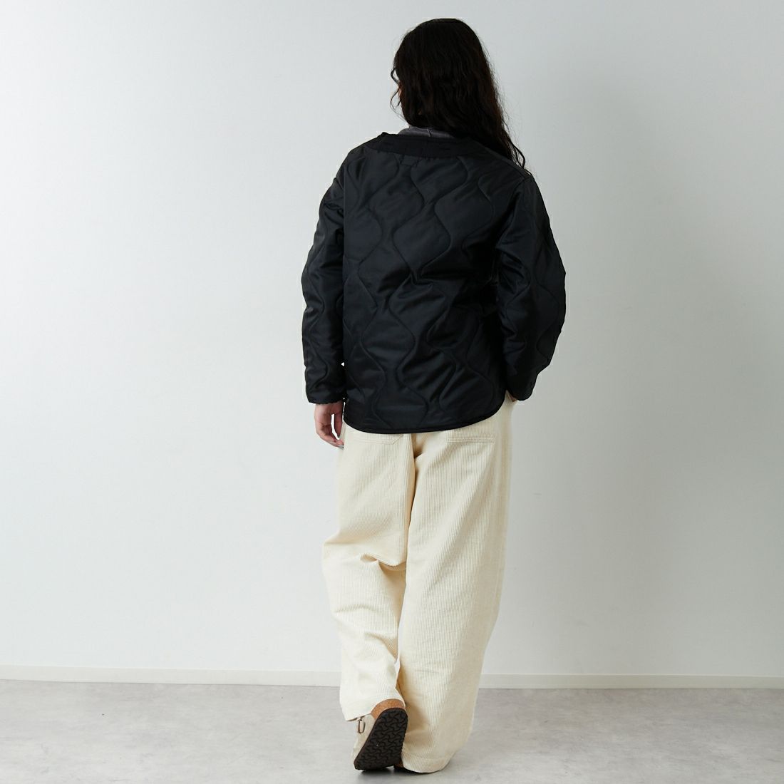 Jeans Factory Clothes [ジーンズファクトリークローズ] 3IN1 M65ショートジャケット [653210] BLACK &&モデル身長：162cm 着用サイズ：S&&