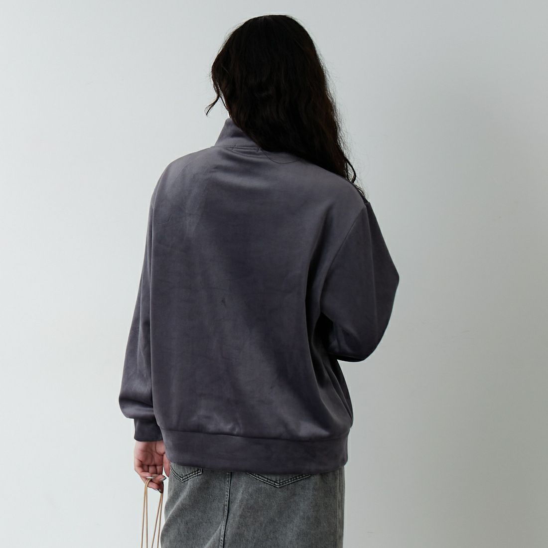 Jf Ready Made [ジェイエフレディメイド] リブジャージプルオーバー [735830] 07 ｽﾐｸﾛ &&モデル身長：162cm 着用サイズ：F&&