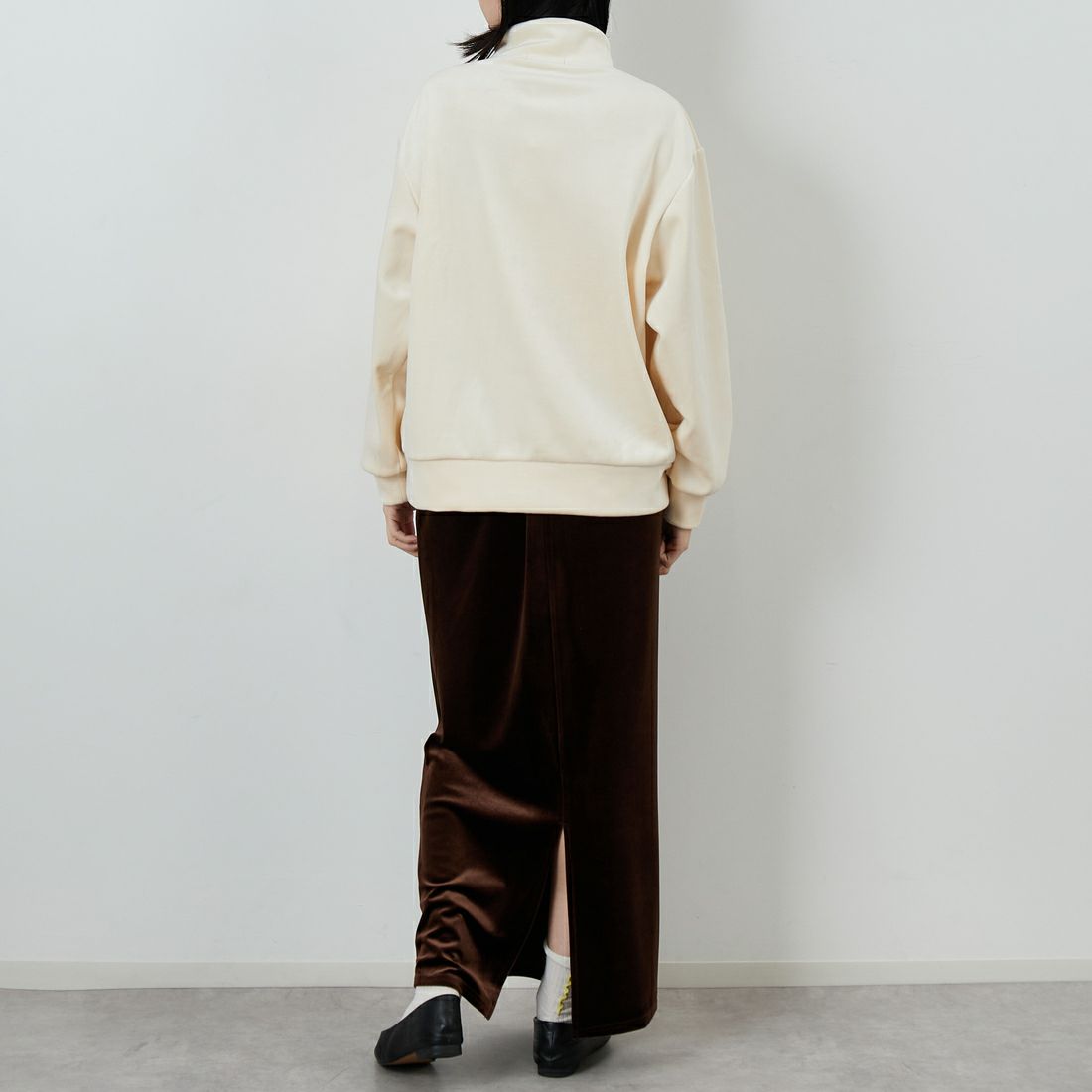 Jf Ready Made [ジェイエフレディメイド] リブジャージプルオーバー [735830] 59 ｱｲﾎﾞﾘｰ &&モデル身長：162cm 着用サイズ：F&&