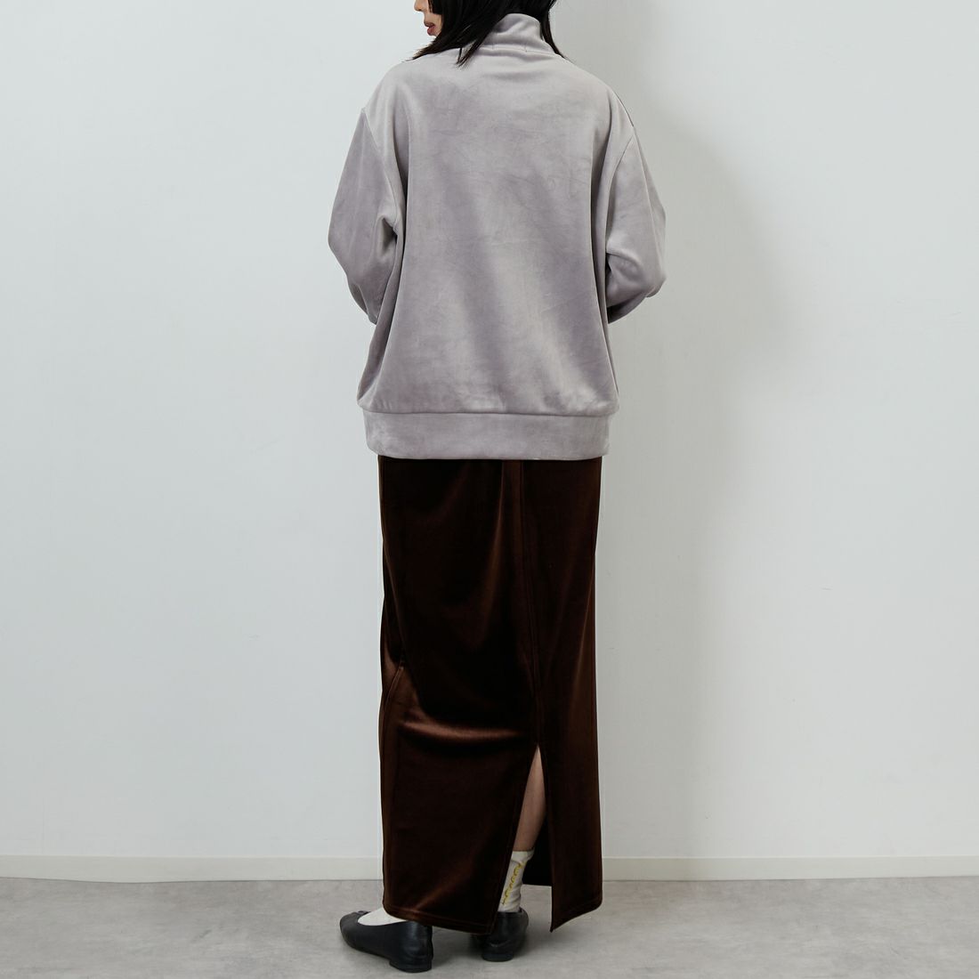 Jf Ready Made [ジェイエフレディメイド] リブジャージプルオーバー [735830] 12 ｸﾞﾚｰ &&モデル身長：162cm 着用サイズ：F&&