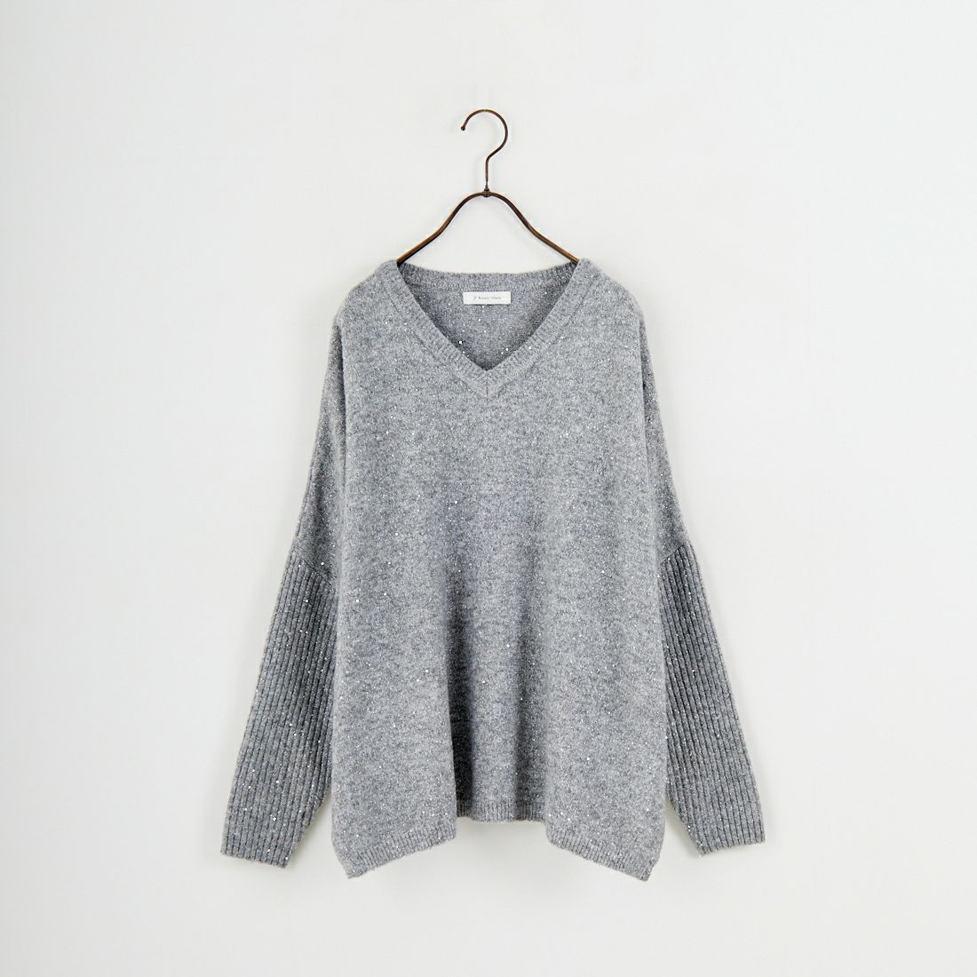 Jf Ready Made [ジェイエフレディメイド] スパンコールドルマンニットプルオーバー [3225426] ﾄｯﾌﾟｸﾞﾚｰ