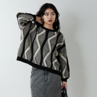 ﾌﾞﾗｯｸ/ﾍﾞｰｼ&&モデル身長：162cm 着用サイズ：F&&