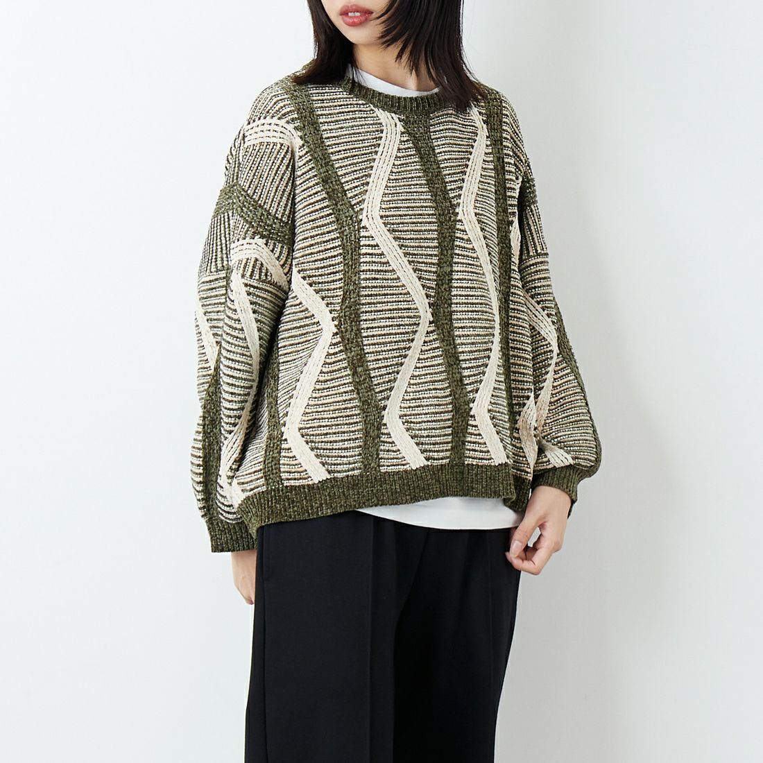 ｶｰｷ/ｱｲﾎﾞﾘｰ&&モデル身長：162cm 着用サイズ：F&&