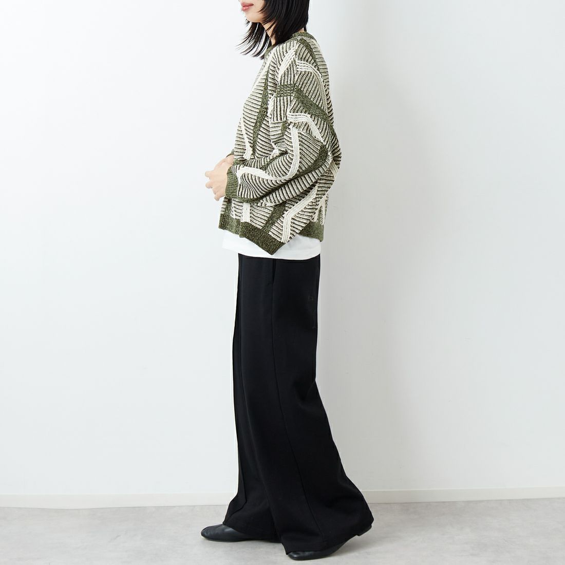 Jf Ready Made [ジェイエフレディメイド] モールヤーン ウェーブジャガードプルオーバー [923-14124]