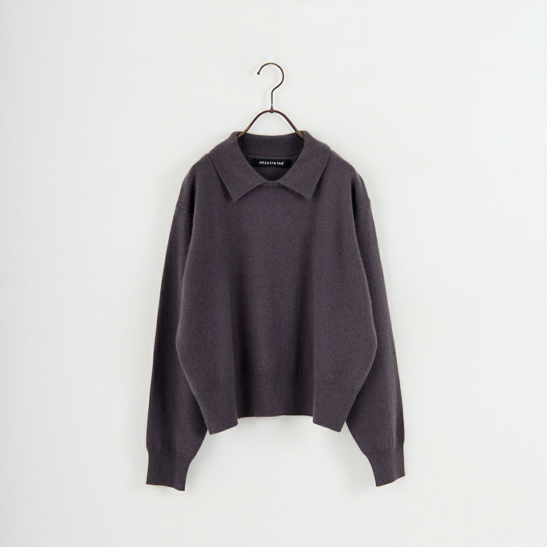 mizuiro ind [ミズイロインド] ハイゲージ襟付きプルオーバー [4-220099] 92 D.GRAY