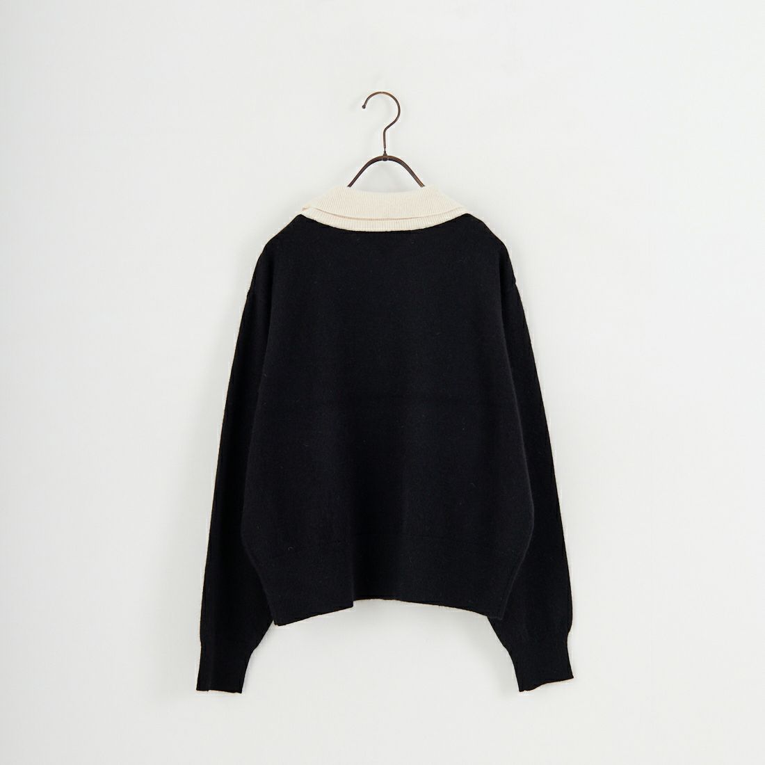 mizuiro ind [ミズイロインド] ハイゲージ襟付きプルオーバー [4-220099] 99A BLK/OW
