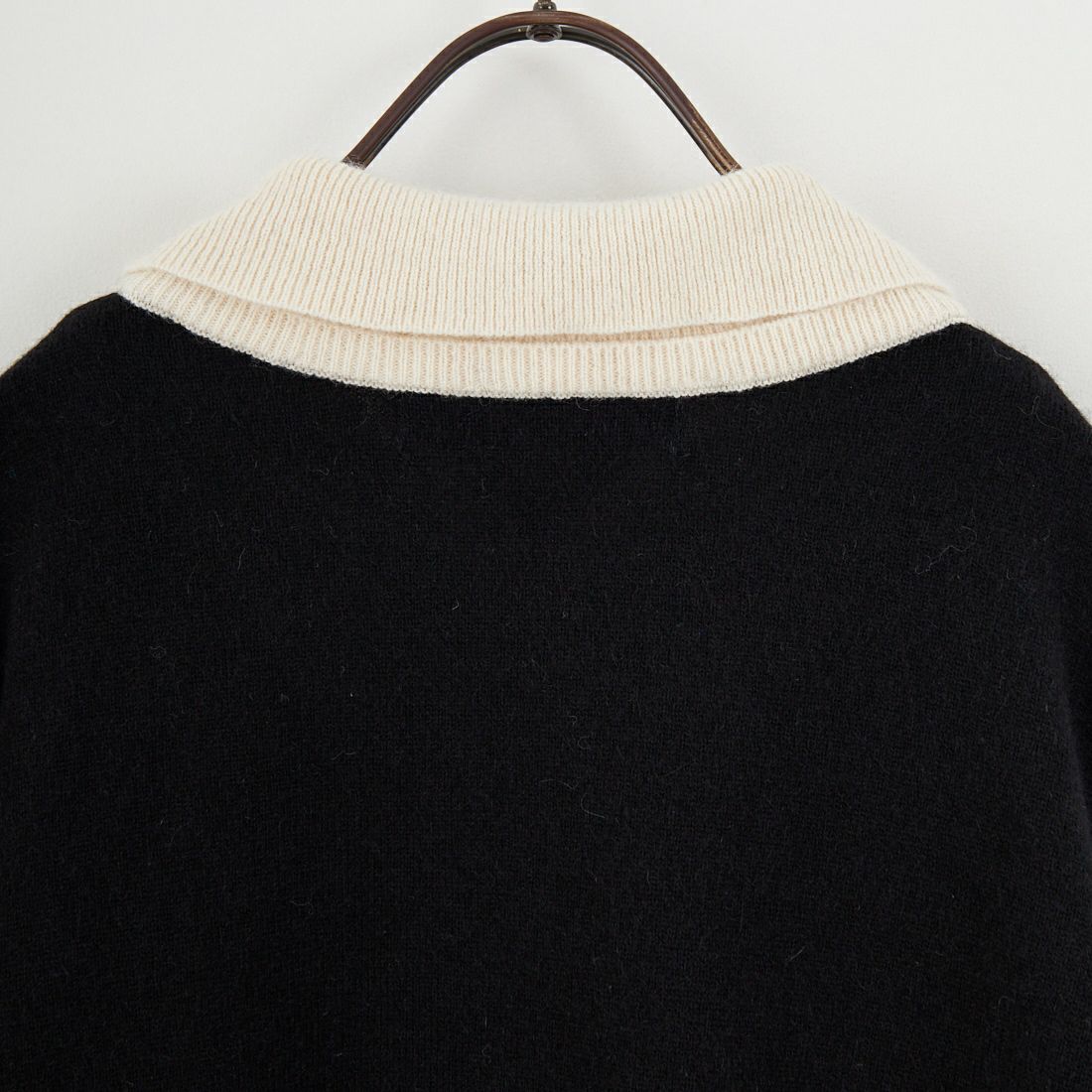 mizuiro ind [ミズイロインド] ハイゲージ襟付きプルオーバー [4-220099] 99A BLK/OW