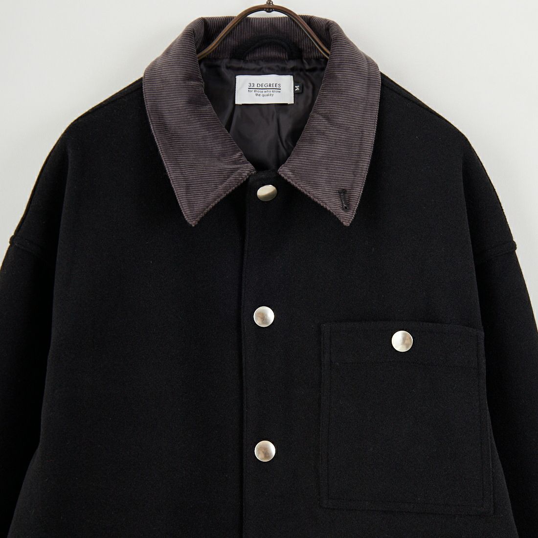 33Degrees [サーティスリーディグリーズ] メルトンカバーオールジャケット [831017IN] BLACK