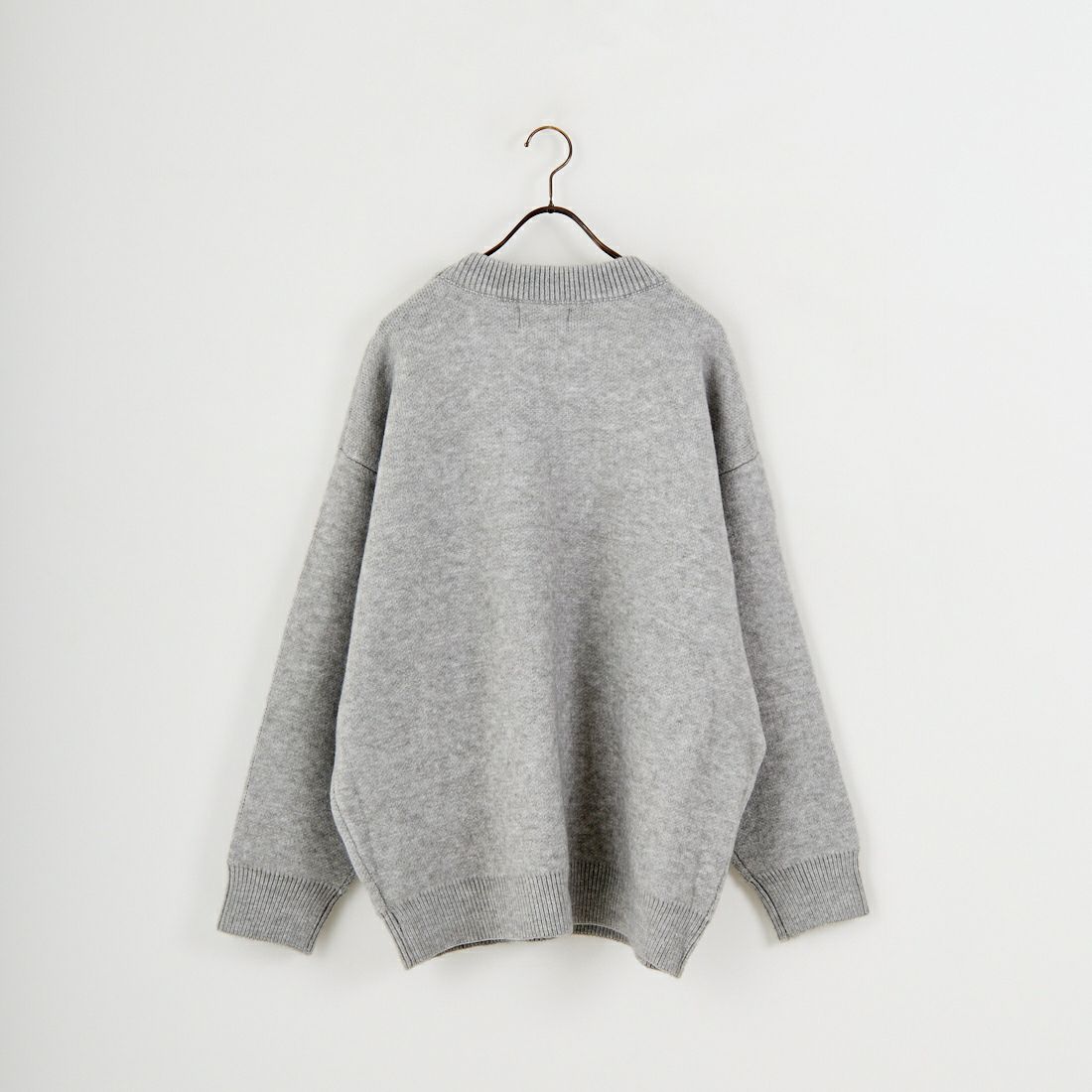 33Degrees [サーティスリーディグリーズ] ハートステッチクルーネックニット [TH-3999] GRAY