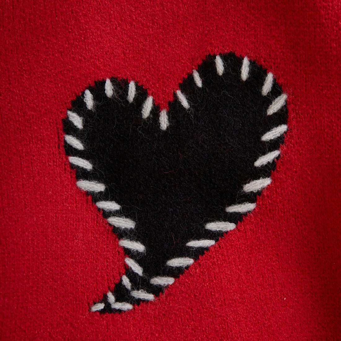 33Degrees [サーティスリーディグリーズ] ハートステッチクルーネックニット [TH-3999] RED