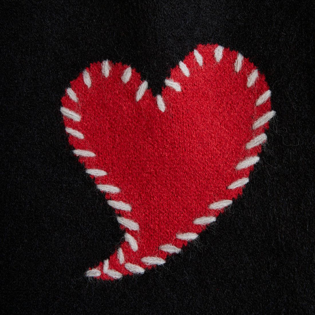 33Degrees [サーティスリーディグリーズ] ハートステッチクルーネックニット [TH-3999] BLACK