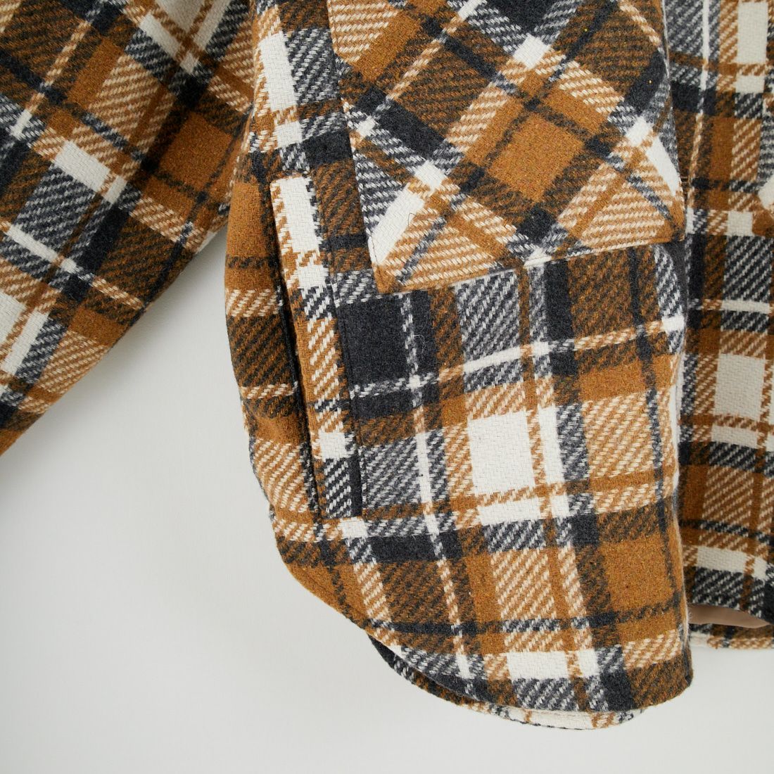 33Degrees [サーティスリーディグリーズ] メルトンチェックCPOジャケット [531024IN] BEIGE