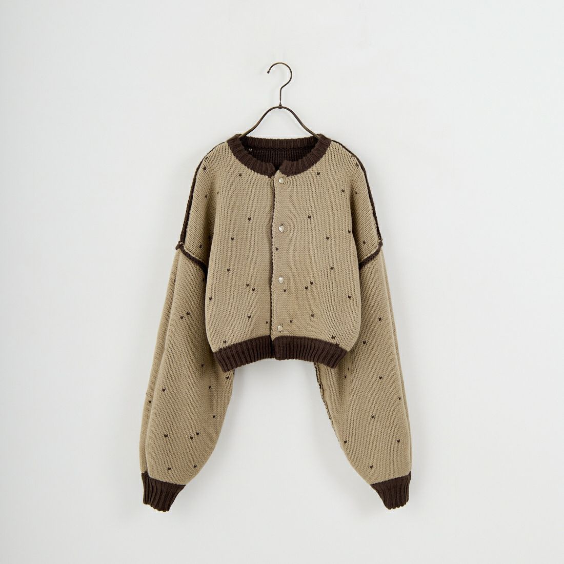 WILLFULLY [ウィルフリー] ハートドットジャガード リバーシブル