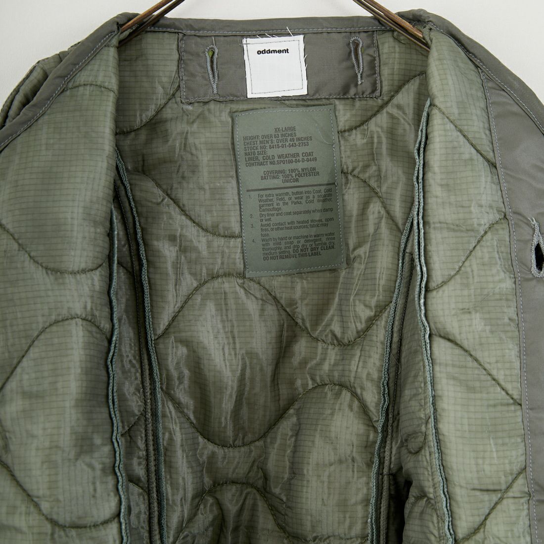 ODDMENT [オッドメント] キルティング MA-1ジャケット [QUILTING-MA-1] GREY