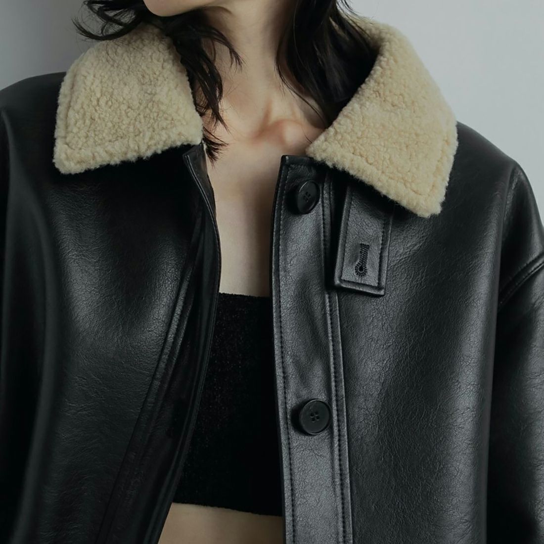 anuke [アンヌーク] ボア フライトジャケット [62520203] BLK