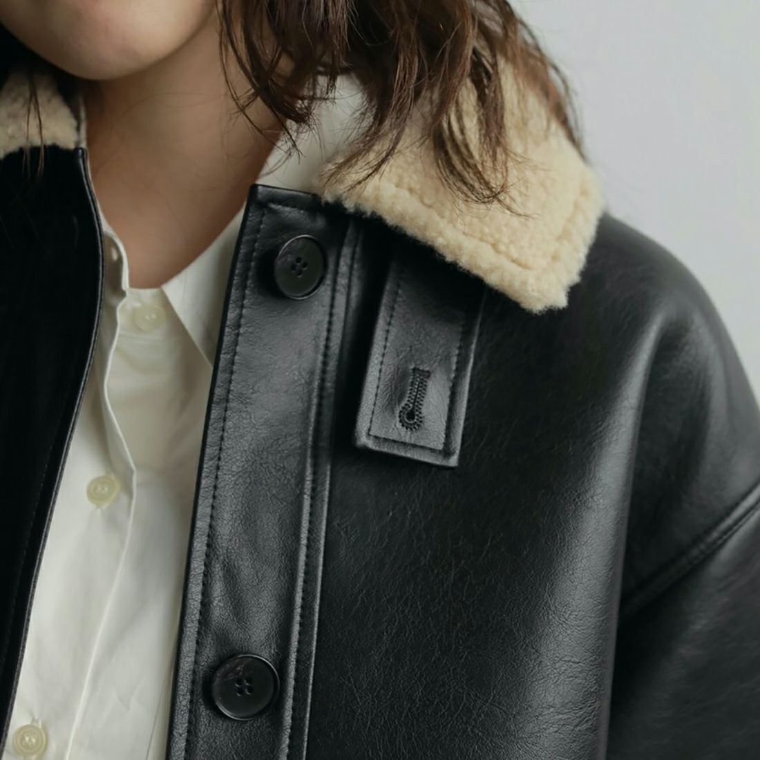 anuke [アンヌーク] ボア フライトジャケット [62520203] BLK