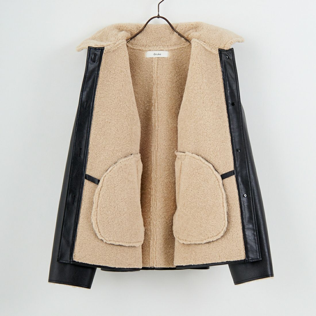 anuke [アンヌーク] ボア フライトジャケット [62520203] BLK