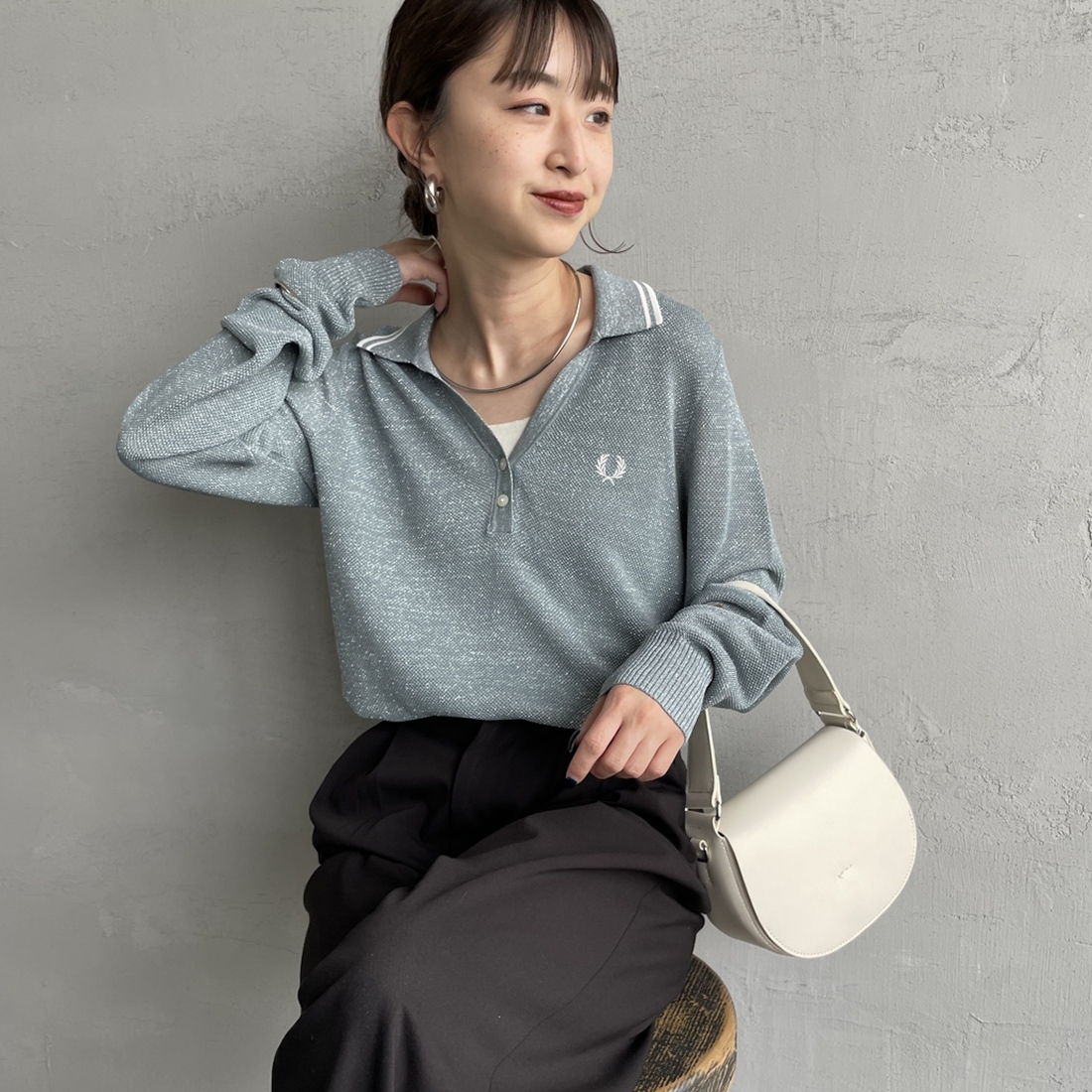 FRED PERRY [フレッドペリー] ツインティップライン メタリックニット