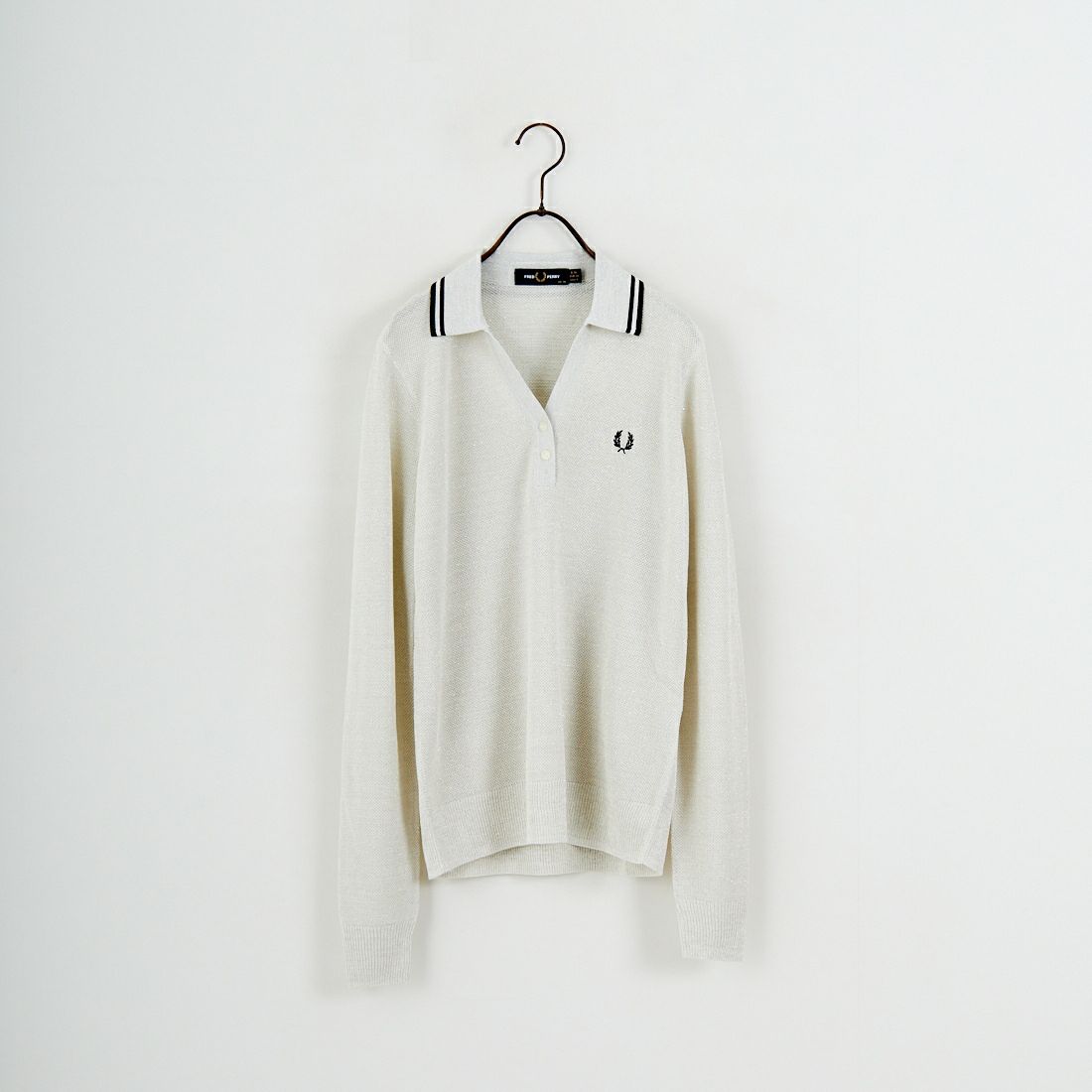 FRED PERRY [フレッドペリー] ツインティップライン メタリックニットポロシャツ [K1128] 560 ECRU