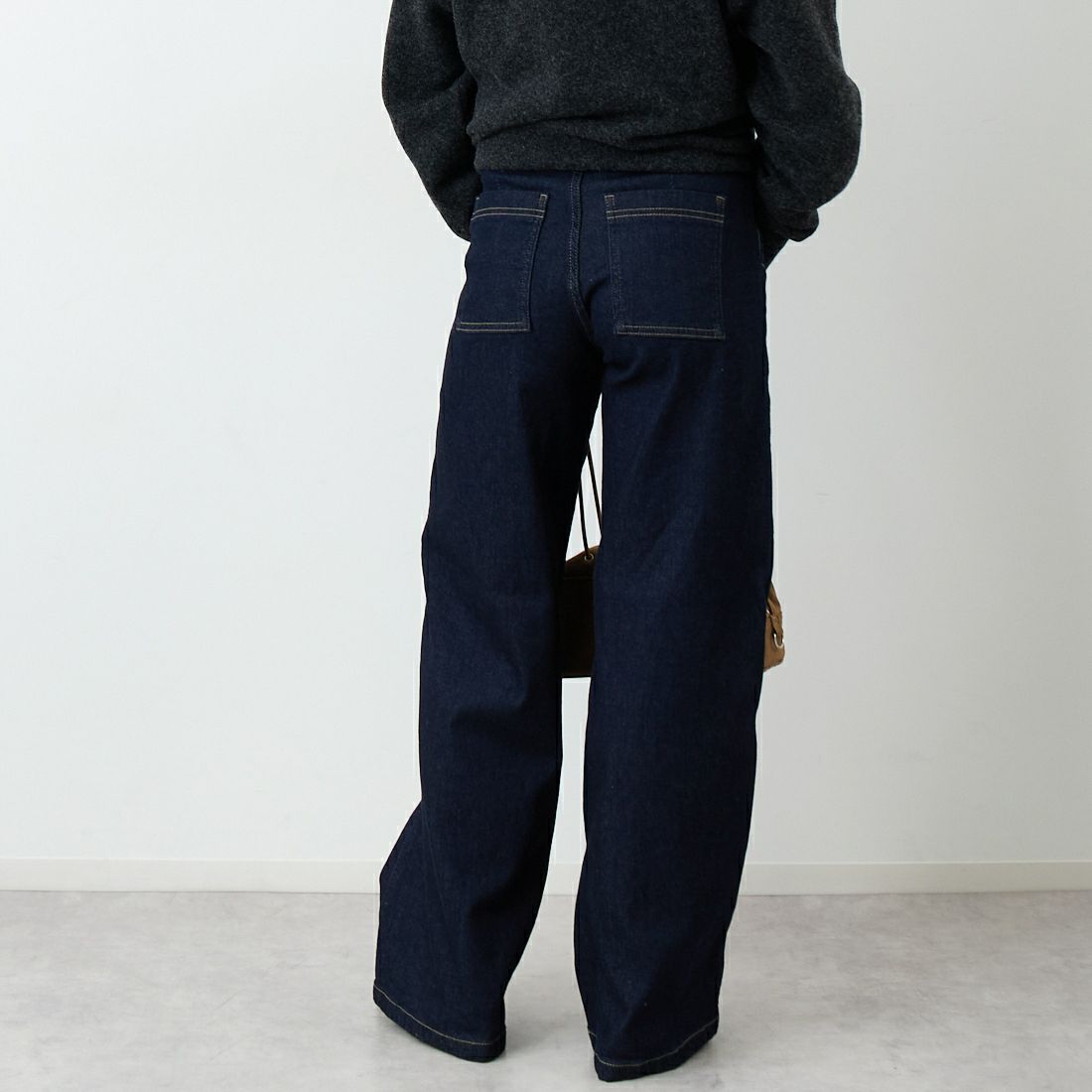 SOMETHING [サムシング] BODY FIRE ワイドベイカーデニムパンツ [SW158] 2500 O.W &&モデル身長：162cm 着用サイズ：XS&&