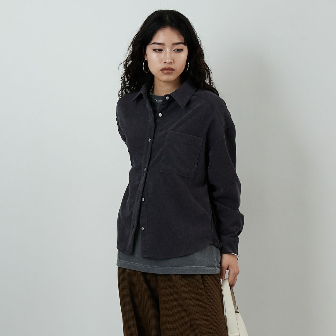 ﾁｬｺｰﾙｸﾞﾚｰ&&モデル身長：162cm 着用サイズ：F&&