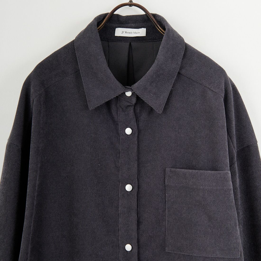 Jf Ready Made [ジイエフレディメイド] コーデュロイドロップタックブラウス [4225650] ﾁｬｺｰﾙｸﾞﾚｰ