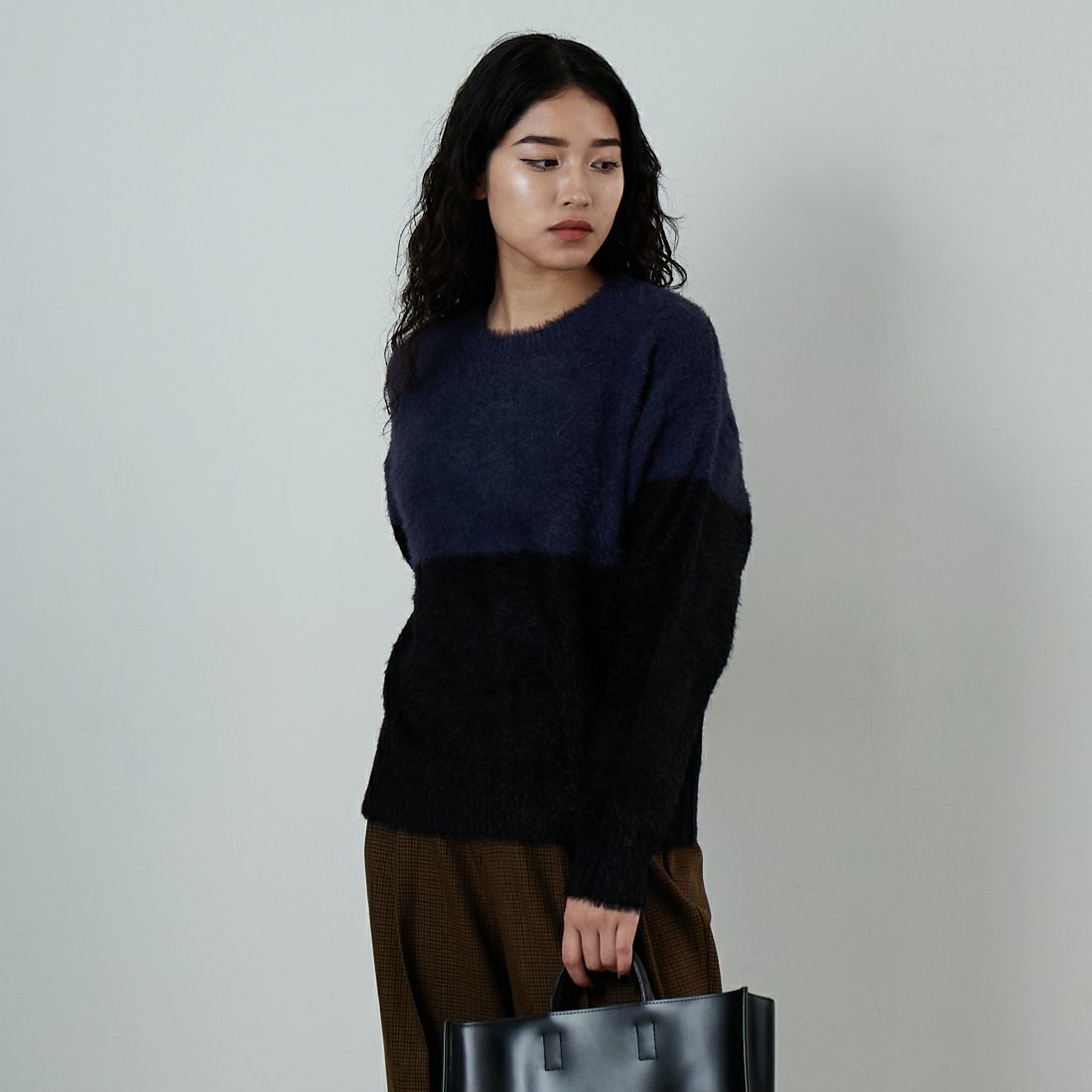 NVY/BLK&&モデル身長：162cm 着用サイズ：F&&