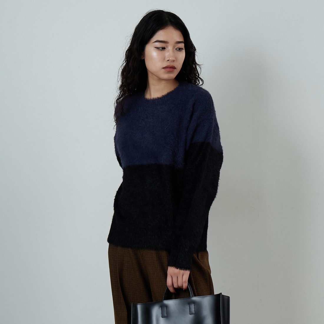 NVY/BLK&&モデル身長：162cm 着用サイズ：F&&