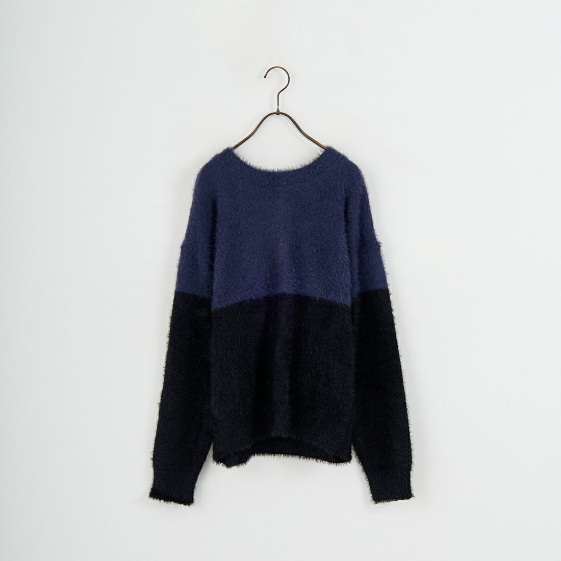 Jf Ready Made [ジェイエフレディメイド] シャギーツートンクルーネックニット [725807]NVY/BLK