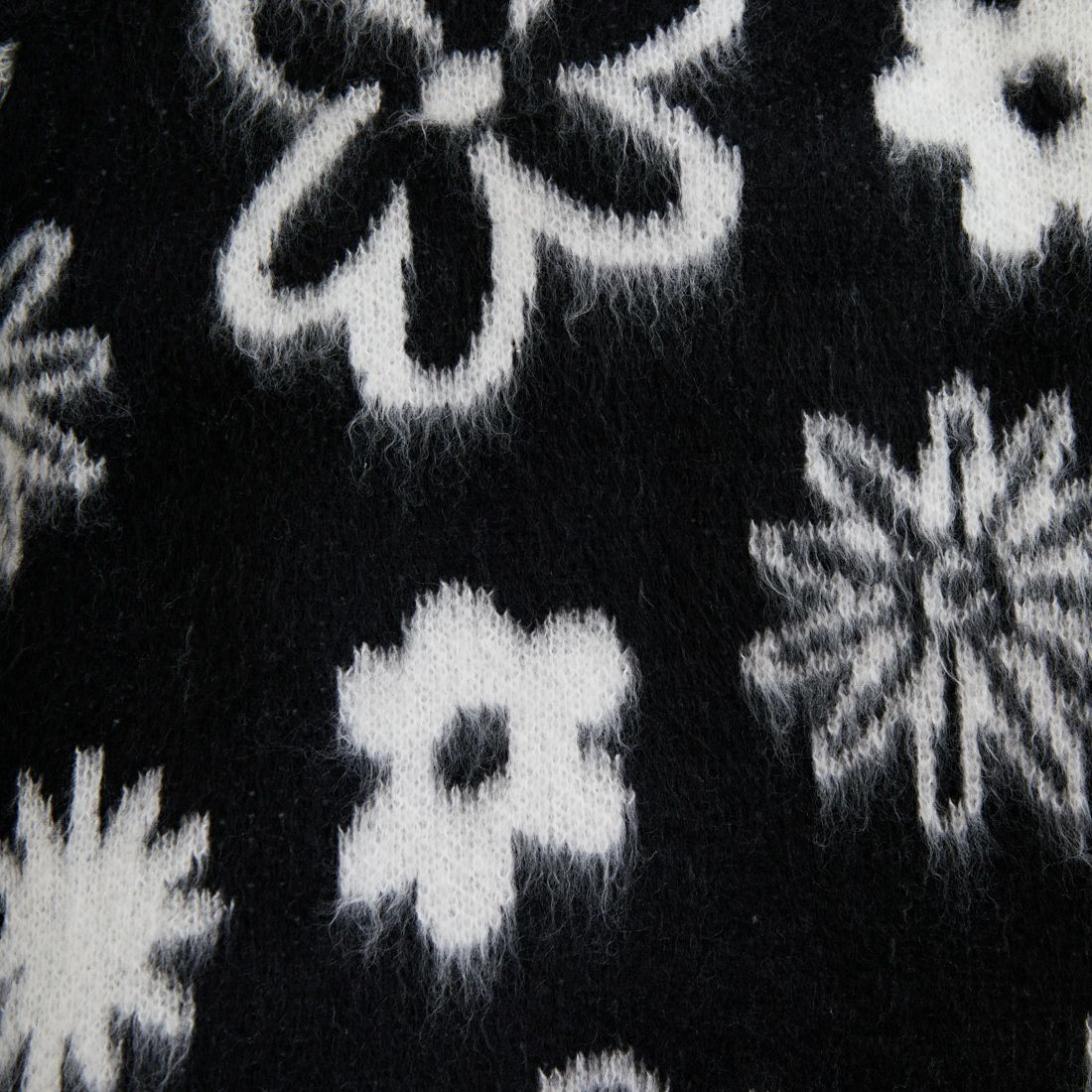 33Degrees [サーティスリーディグリーズ] バルキージャカードクルーネックニット [TDS-254-032] BLKﾌﾗﾜｰ