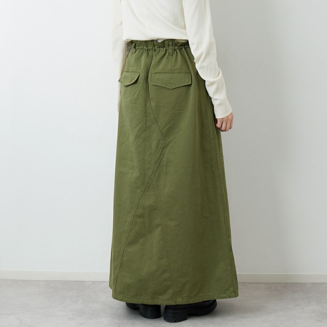 ANTGAUGE [アントゲージ] ミリタリーサロペットスカート [GE531] 7 ｵﾘｰﾌﾞ &&モデル身長：162cm 着用サイズ：M&&