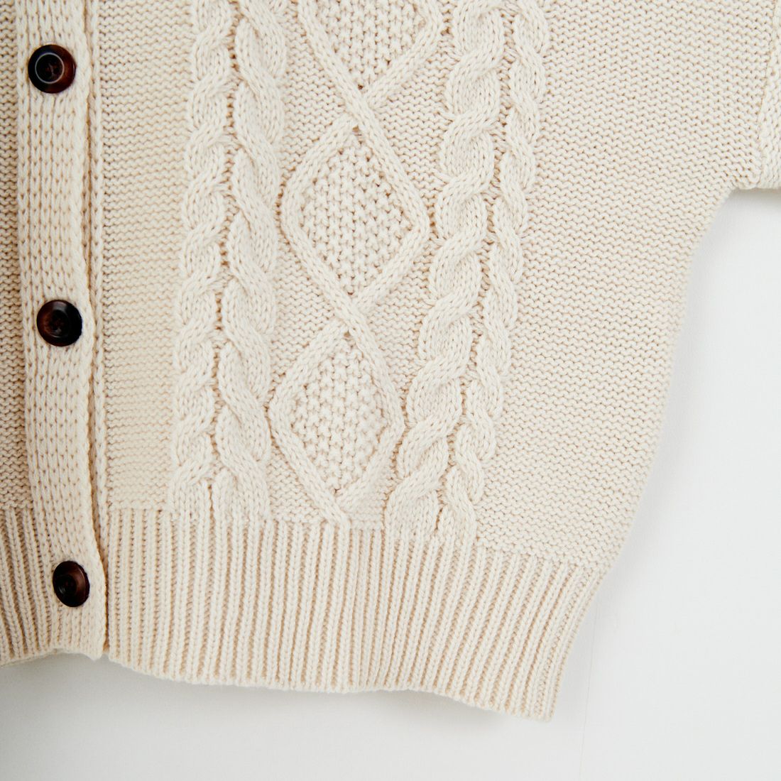 Jf Ready Made [ジェイエフレディメイド] 2WAYケーブル編みショート丈クルーネックカーディガン [123805] BEIGE