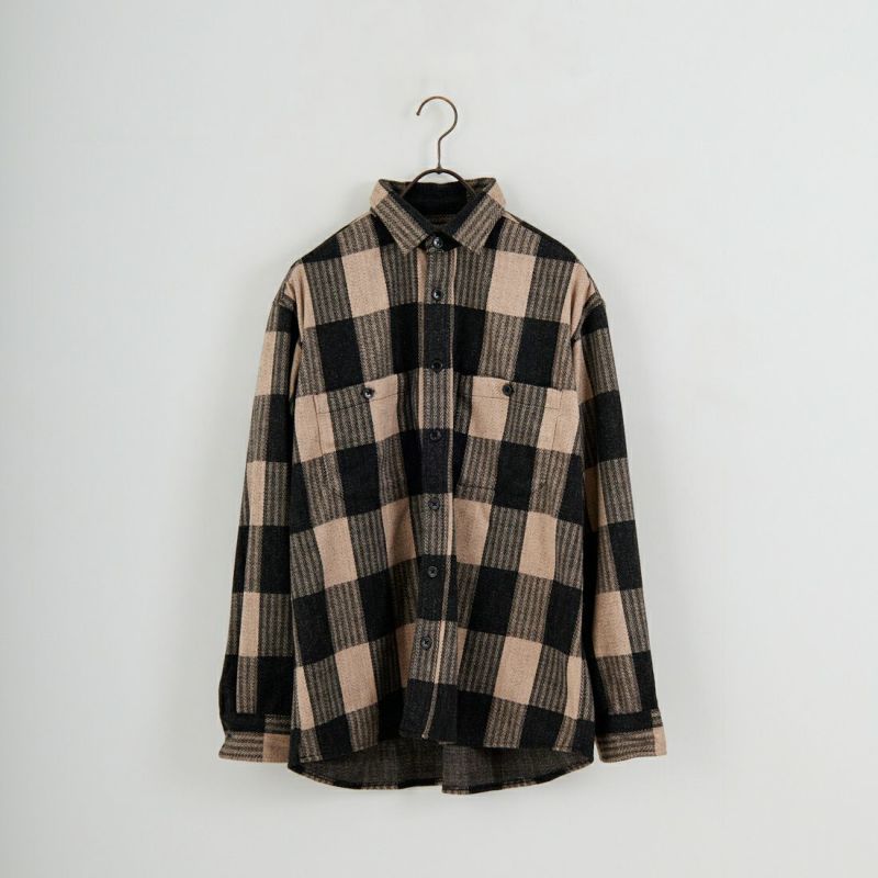ATELIER BETON [アトリエベトン] リネンチェック シャツブルゾン [241