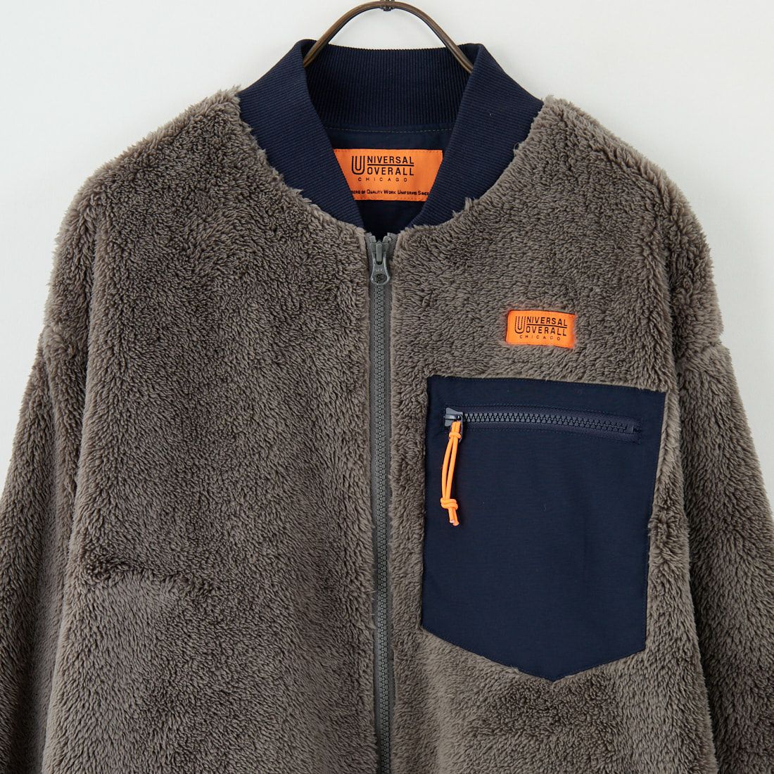 UNIVERSAL OVERALL [ユニバーサルオーバーオール] 別注 ボアフリース ボンバージャケット [U2531400IN-JF] CHARCOAL