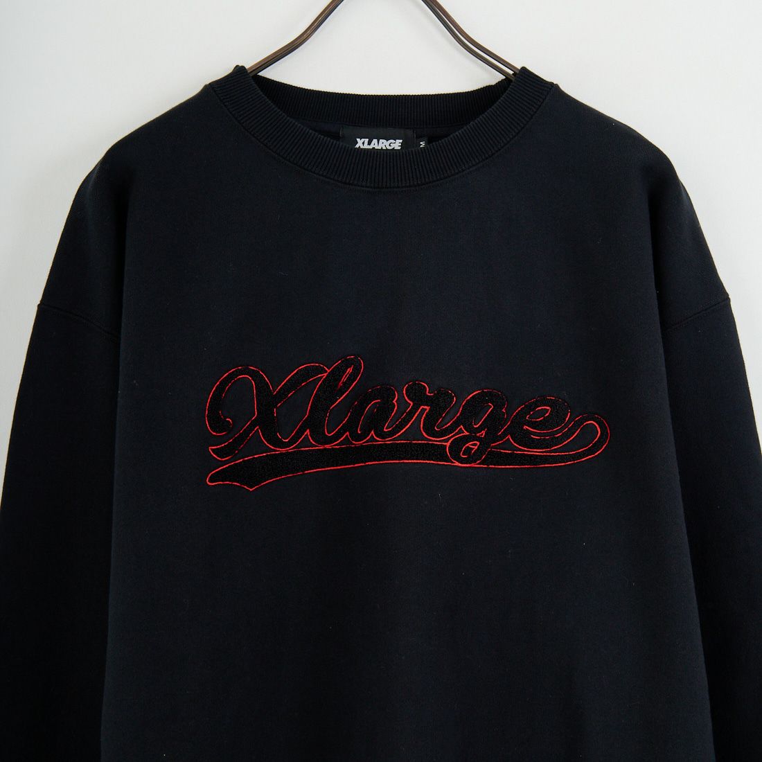 XLARGE [エクストララージ] シェニールロゴ クルーネックスウェット [101254012018] BLACK