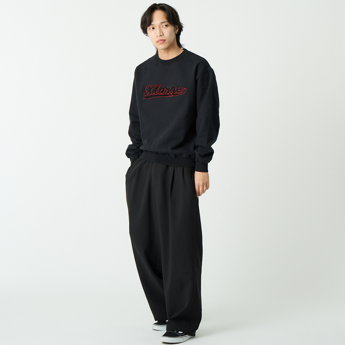 XLARGE [エクストララージ] シェニールロゴ クルーネックスウェット [101254012018] BLACK
