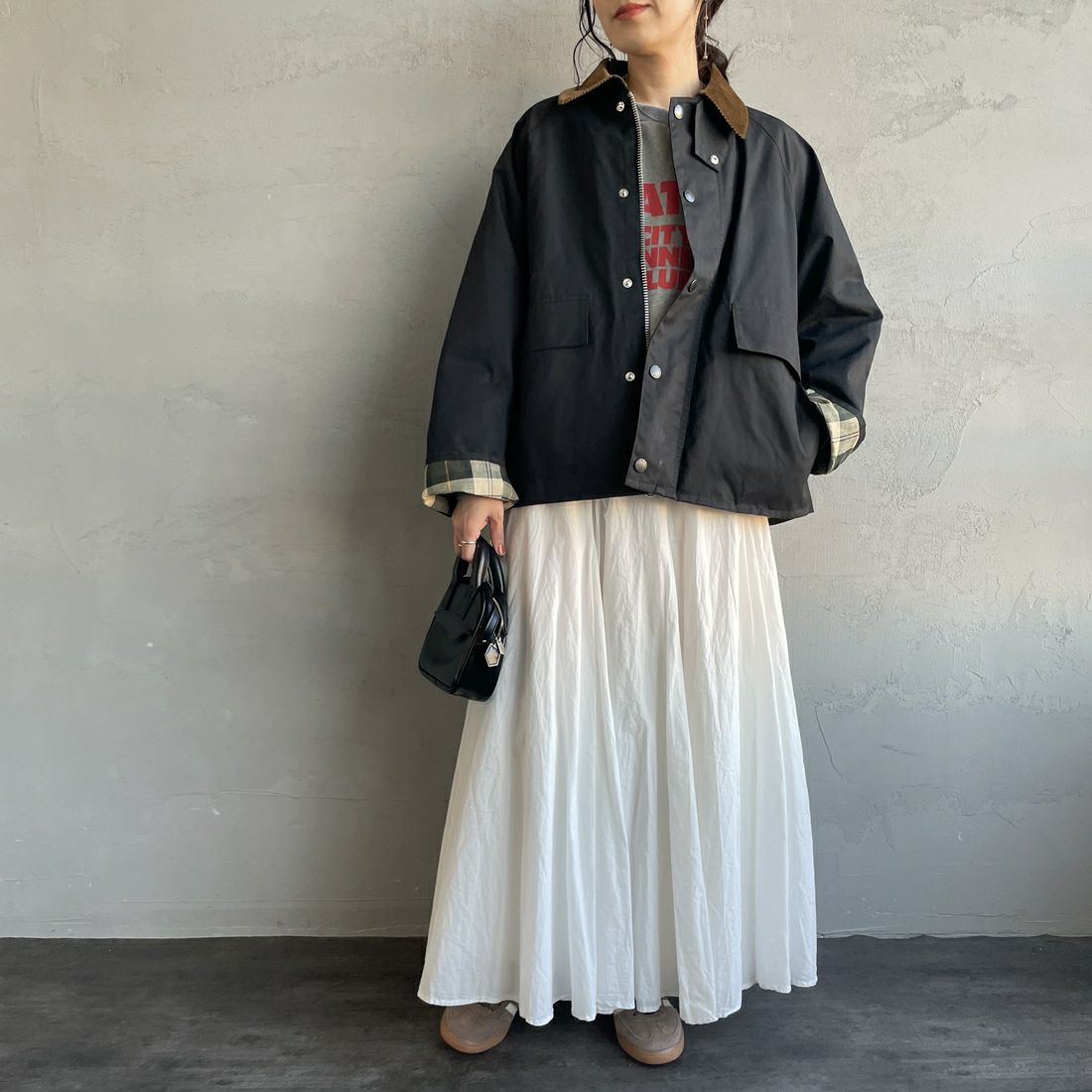 Barbour [バブアー] 別注 BORROWDALE ボロウデイルジャケット [261MCAS237-JF] BLACK &&モデル身長：160cm 着用サイズ：36&&