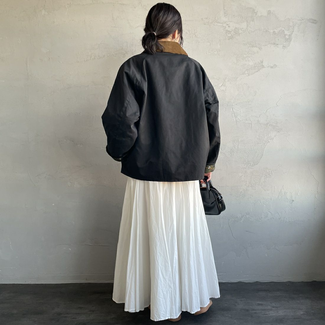 Barbour [バブアー] 別注 BORROWDALE ボロウデイルジャケット [261MCAS237-JF] BLACK &&モデル身長：160cm 着用サイズ：36&&