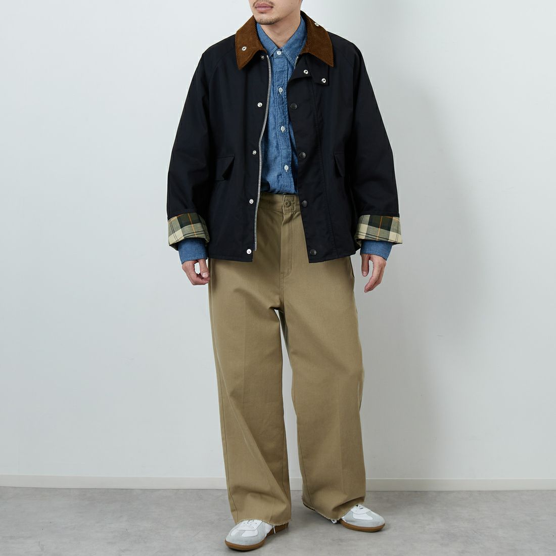 Barbour [バブアー] 別注 BORROWDALE ボロウデイルジャケット [261MCAS237-JF] BLACK &&モデル身長：168cm 着用サイズ：38&&