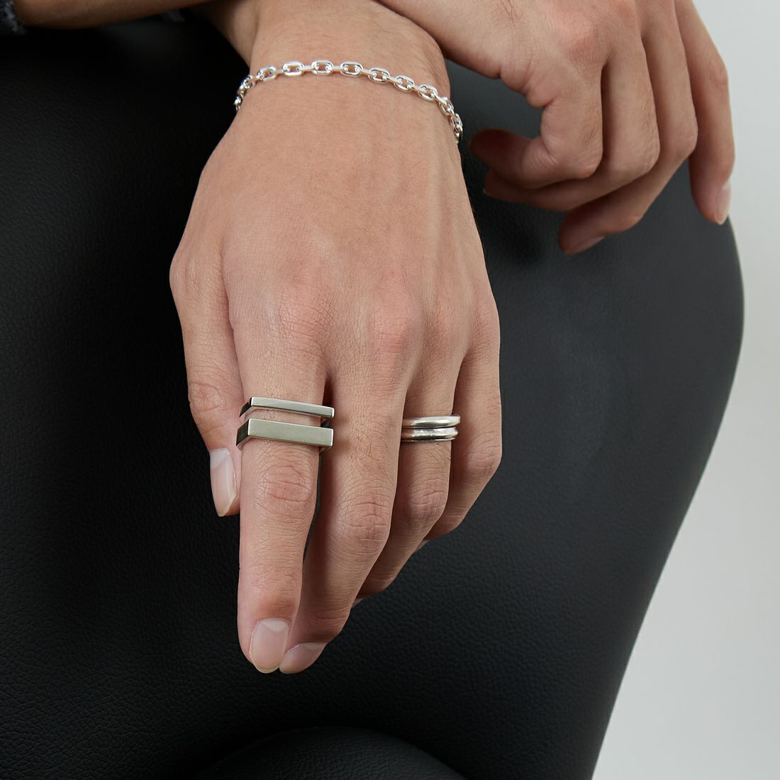 XOLO JEWELRY [ショロジュエリー] ディファレントワイズリング ウィズヘアライン [XOR123] SILVER