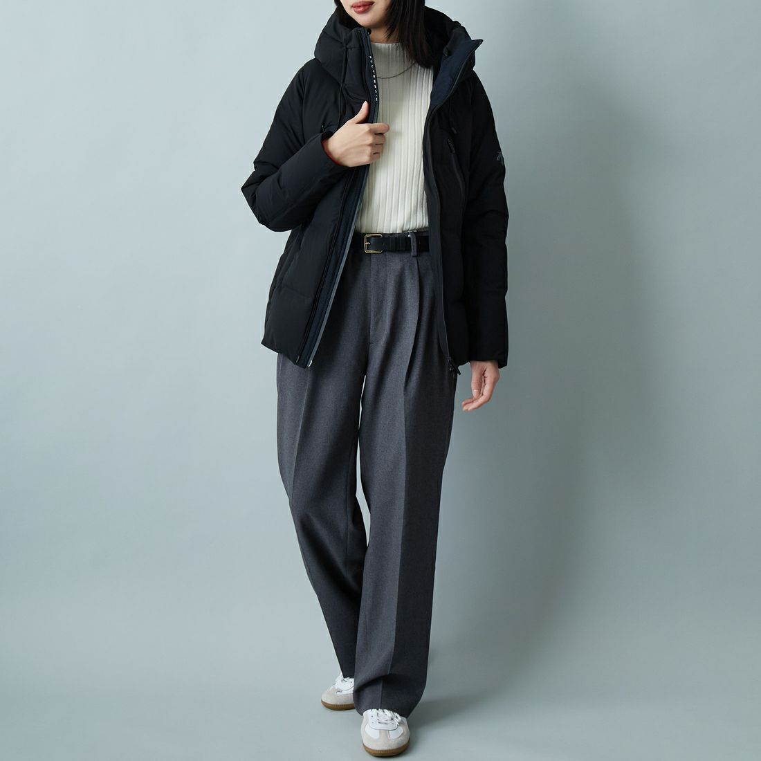 DESCENTE ALLTERRAIN [デサントオルテライン] 水沢ダウン マウンテニア [DU5FDJM1L] BK00 &&モデル身長：162cm 着用サイズ：M&&