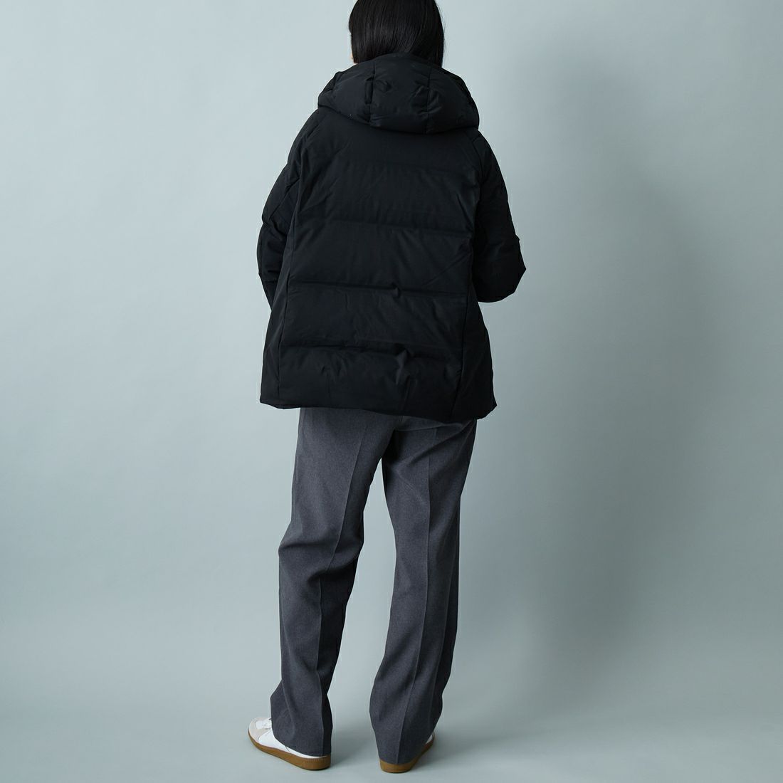 DESCENTE ALLTERRAIN [デサントオルテライン] 水沢ダウン マウンテニア [DU5FDJM1L] BK00 &&モデル身長：162cm 着用サイズ：M&&