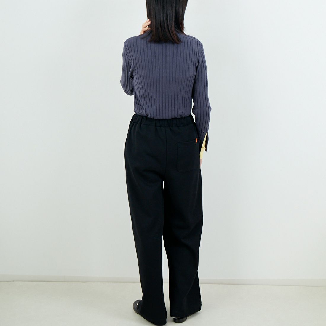 Jf Ready Made [ジェイエフレディメイド] 配色リブニット [929-14110] 08A ﾁｬｺｰﾙ &&モデル身長：162cm 着用サイズ：F&&