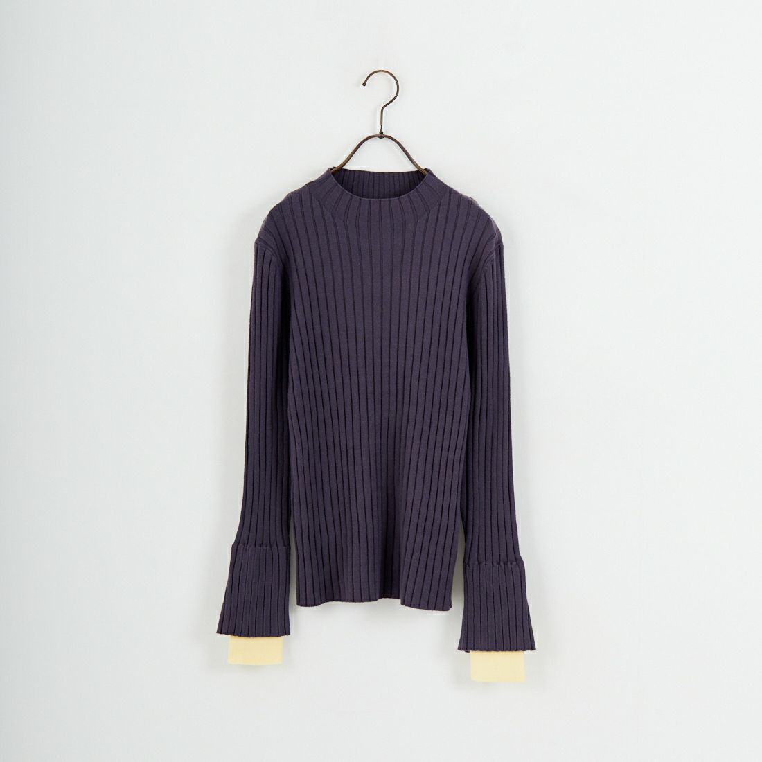 Jf Ready Made [ジェイエフレディメイド] 配色リブニット [929-14110] 08A ﾁｬｺｰﾙ