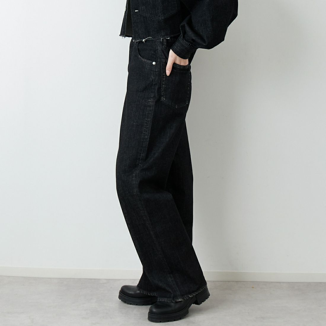 epa × BIG JOHN [エパ × ビッグジョン] ワイドストレートジーンズ [MXEP06L] BK02 &&モデル身長：162cm 着用サイズ：25&&