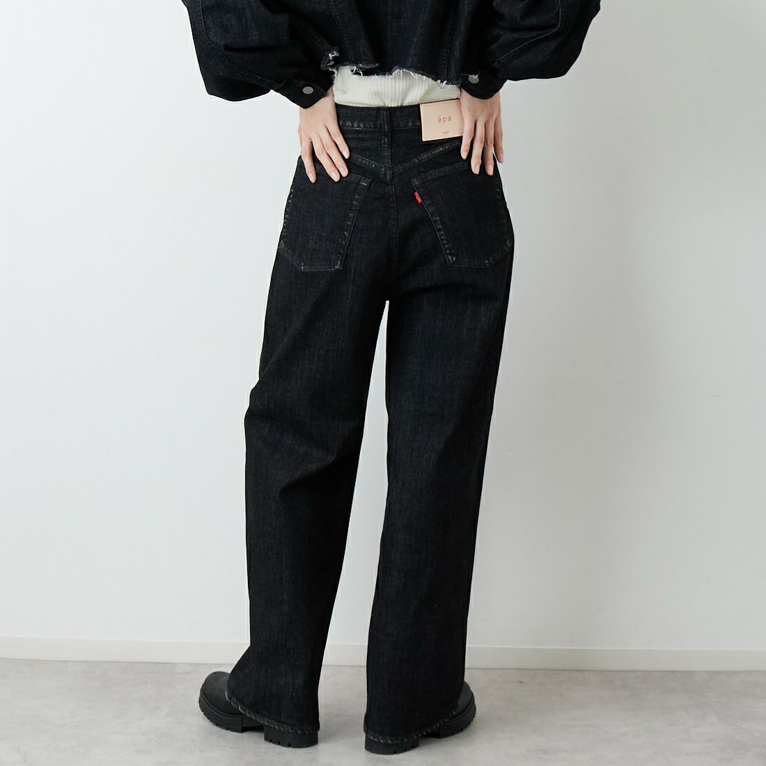 epa × BIG JOHN [エパ × ビッグジョン] ワイドストレートジーンズ [MXEP06L] BK02 &&モデル身長：162cm 着用サイズ：25&&
