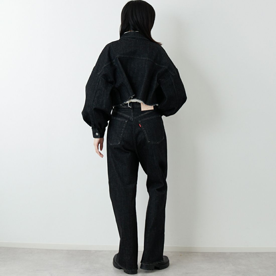 epa × BIG JOHN [エパ × ビッグジョン] ワイドストレートジーンズ [MXEP06L] BK02 &&モデル身長：162cm 着用サイズ：25&&