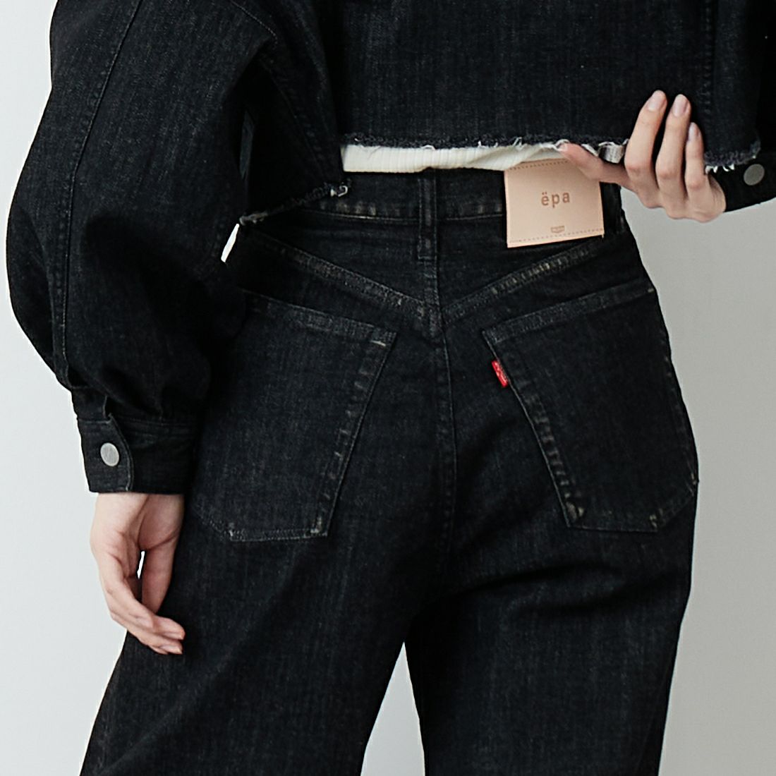 epa × BIG JOHN [エパ × ビッグジョン] ワイドストレートジーンズ [MXEP06L] BK02 &&モデル身長：162cm 着用サイズ：25&&