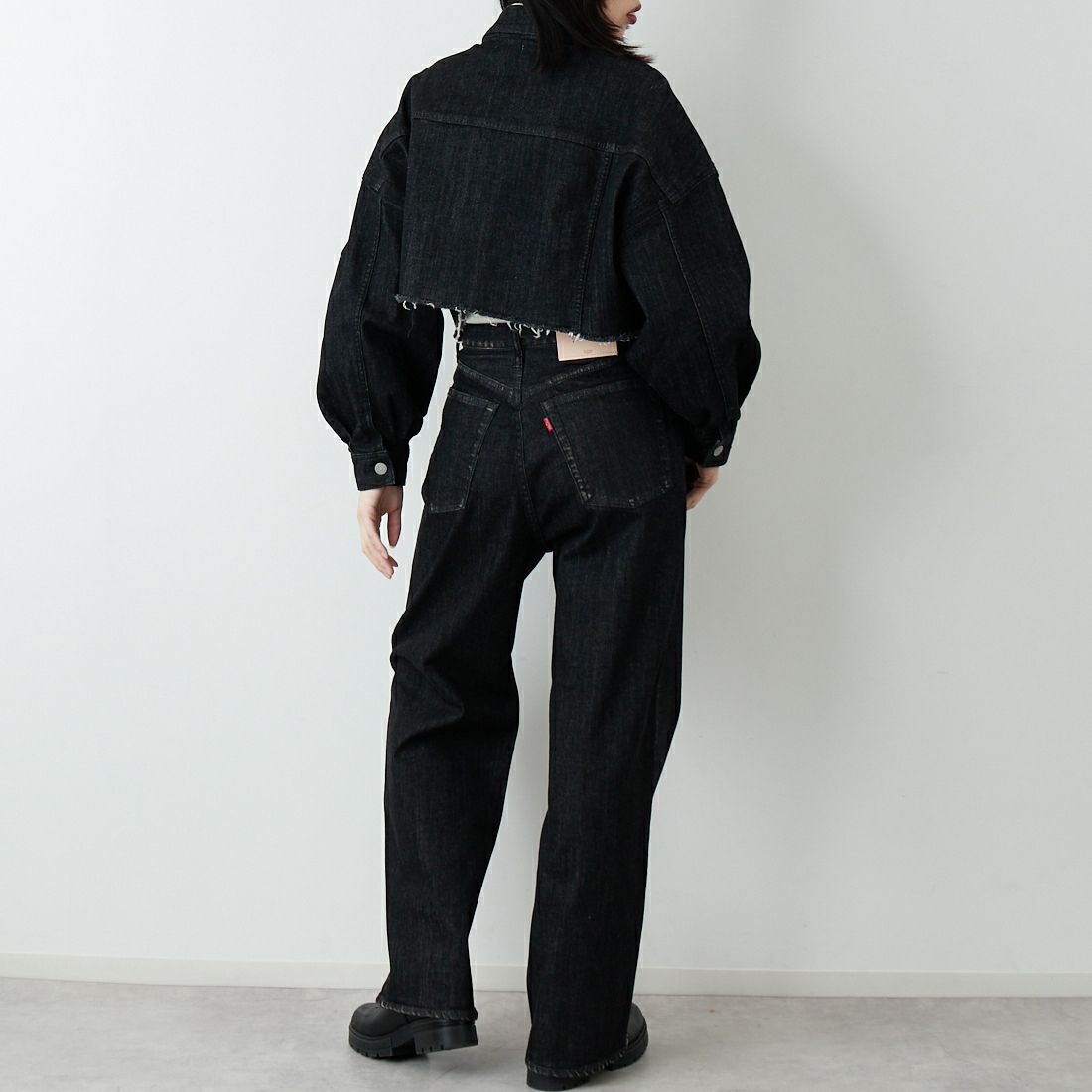 epa × BIG JOHN [エパ × ビッグジョン] バルーンスリーブショートジャケット [MXEP07L] BK02 &&モデル身長：162cm 着用サイズ：F&&