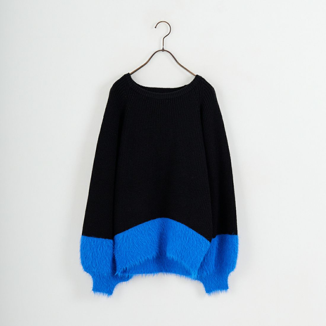 Jf Ready Made [ジェイエフレディメイド] 配色ポイントシャギーニット [986-14185] 09 ﾌﾞﾗｯｸ